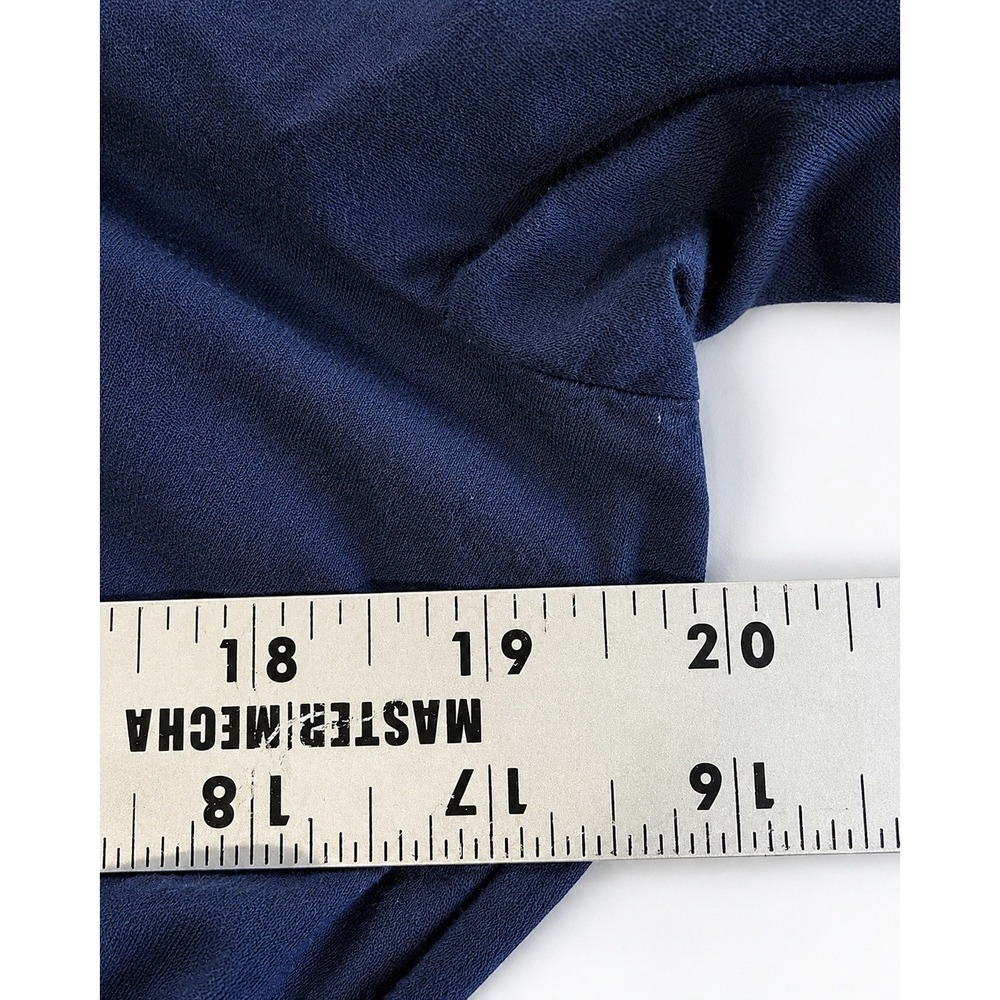 Xirena Midi Dress Wns Medium Navy Blue Excellent Cotton Ruffle Belted Long Slv - Picture 15 of 16